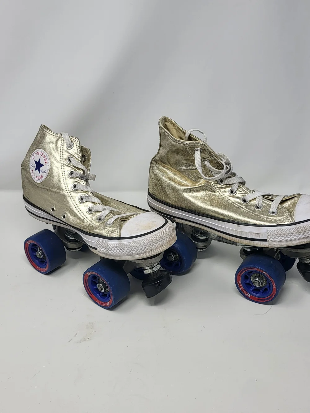 Converse Gold Metallic High-Top Roller Skate Sneakers